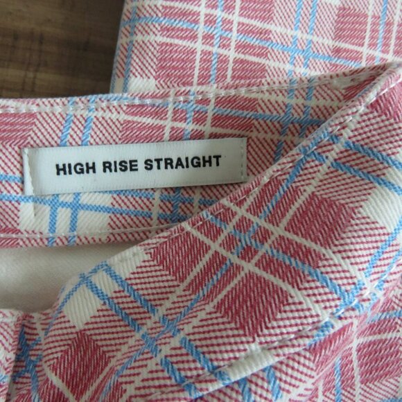 GUESS ORIGINALS High Rise Straight Checked Plaid Print Jeans Y2K - Size 29 NWT - Picture 15 of 16